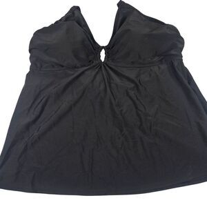 Cocos Swim Womens Halter Black Swim Top Tankini Size 20W